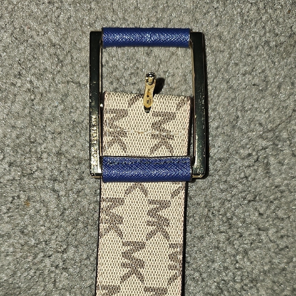 MICHAEL Michael Kors Blue and Cream Belt